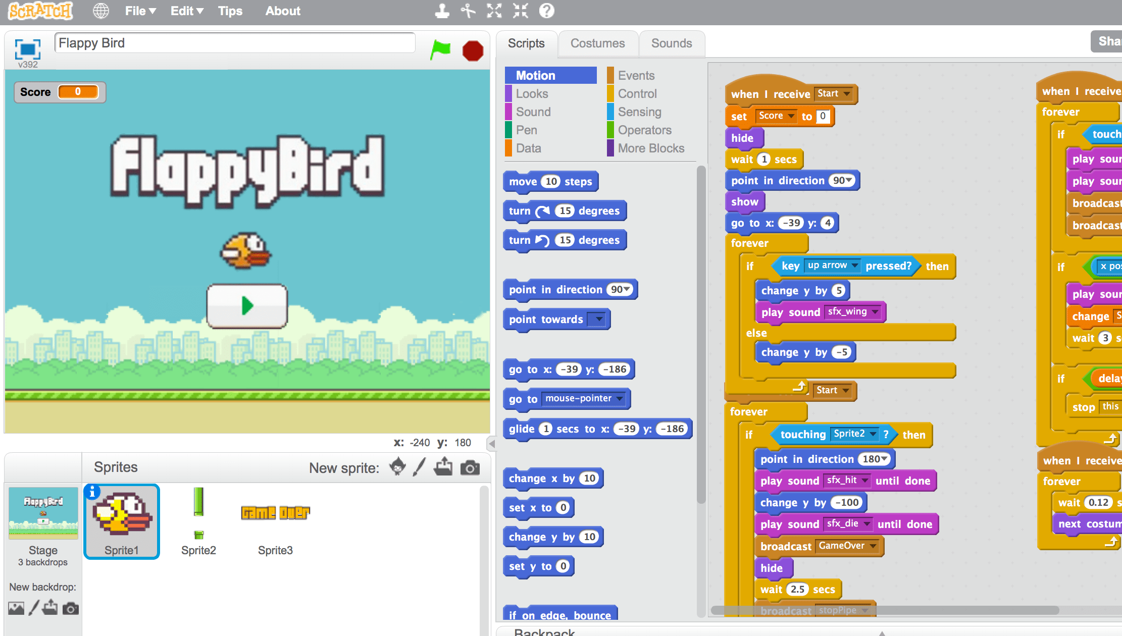 Flappy bird in scratch IN3LABS LEARNING